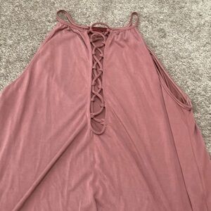Red by Bke NWOT Sleeveless Top with Lace-Up Detail.   Silky material